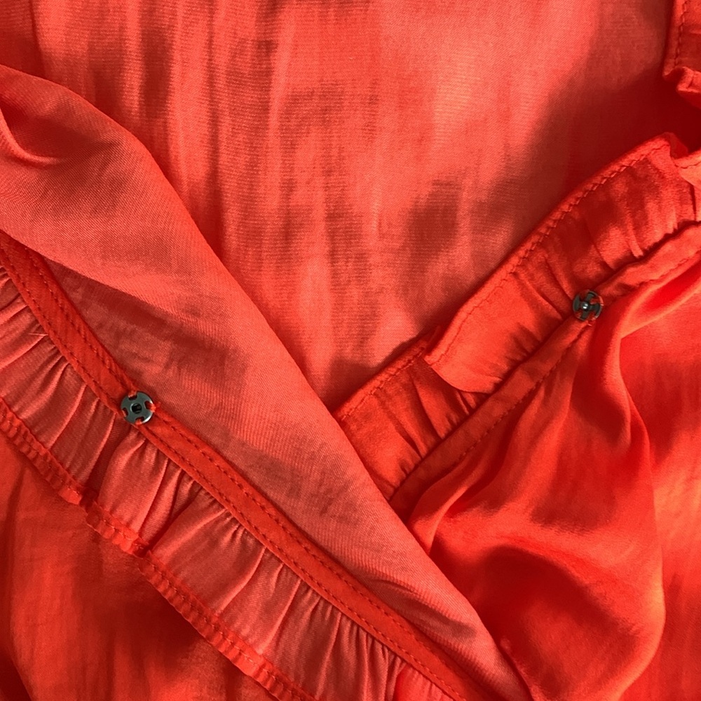 A NEW DAY Women’s Ruffle Surplice Front Blouse Side Tie Elastic Waist SIZE‎ M - Picture 4 of 13